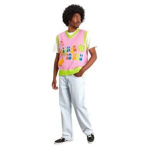 PacSun Bold Pink Green V-Neck Novelty Vest
BALANCE IS KEY Size Small